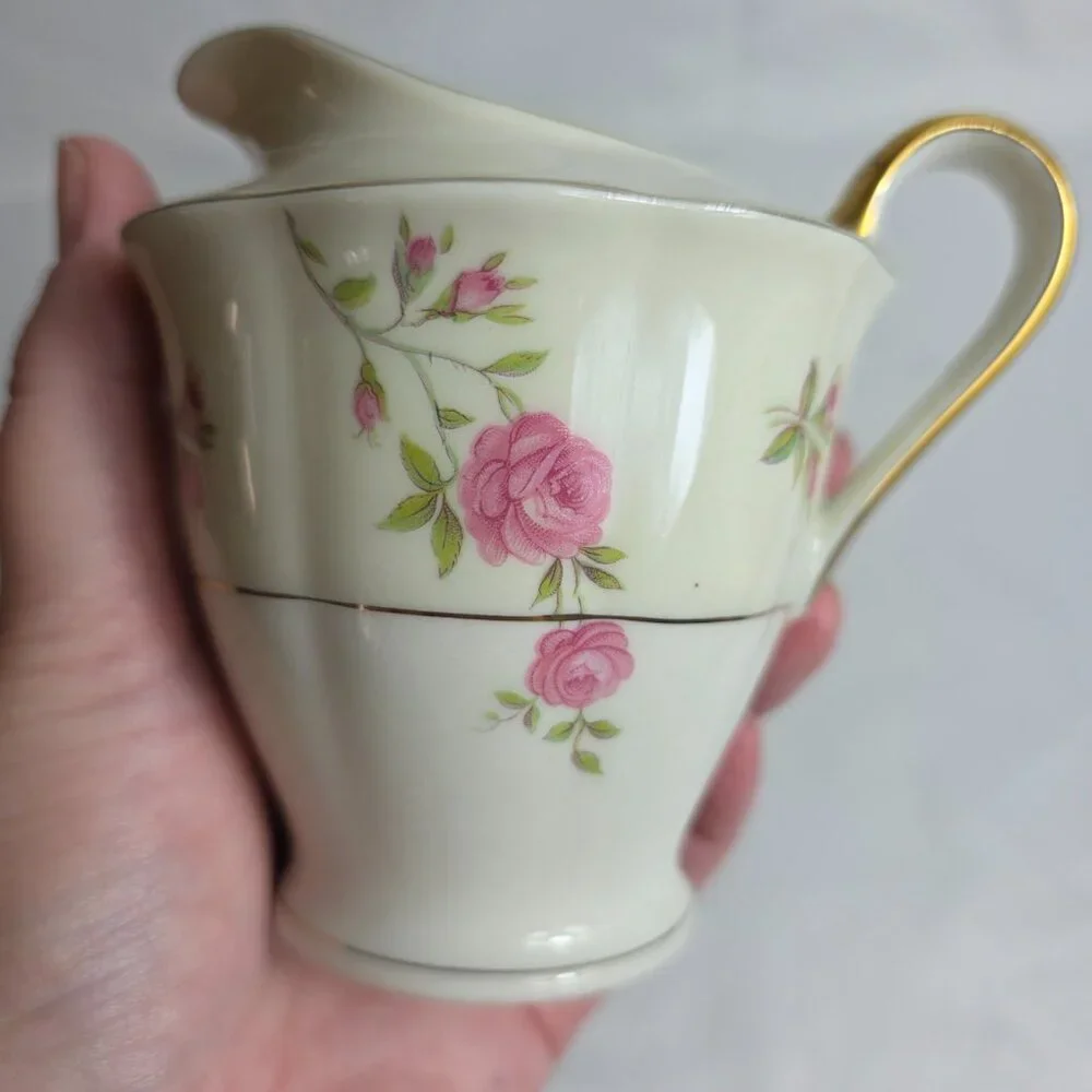 Theodore Haviland Delaware (New York) Creamer Ivory with Pink Roses